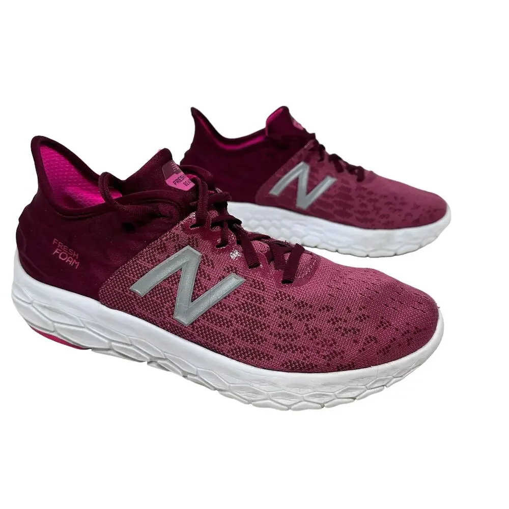 New Balance Fresh Foam Beacon Pink Running Sneakers Women 6 Purple Mesh Athletic